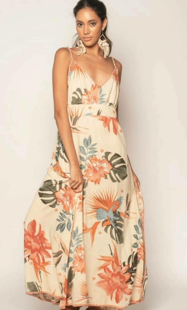 Boho style summer maxi dress
